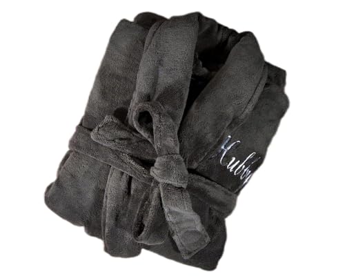 Personalized Bathrobe Custom Birthday Gift Cozy Fleece Bathrobe Men's Exclusive Monogrammed Gift