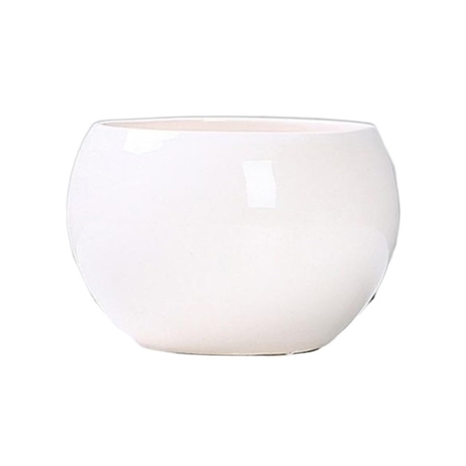 SDGBCXD flowerpot, Round Garden SuppliesPlanters with Drainage Holes Succulent Planting(White)