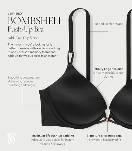 Victoria's Secret Women's Very Sexy Bombshell Adds-2-Cups Push Up Bra, Bras for Women (32A-38DDD)4