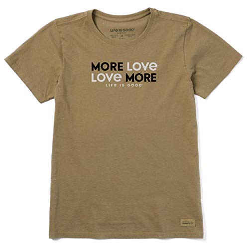 Life is Good Womens Crusher Positive Graphic T-Shirt, Fatigue Green, XX-Large