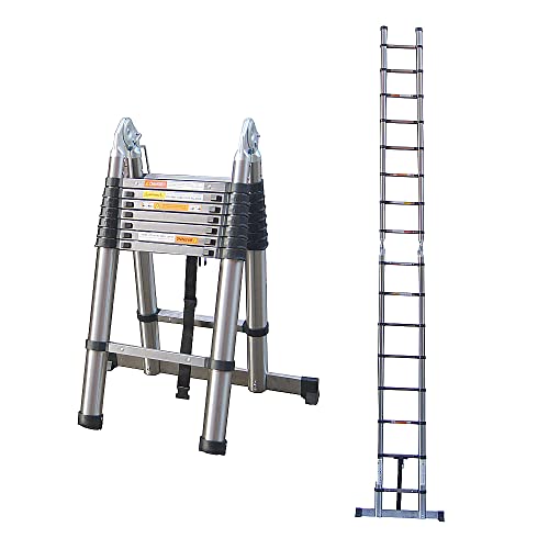 Escaleras Telescópicas de 5 Metros - Acero Inoxidable - Escalera Telescópica Multiusos,...