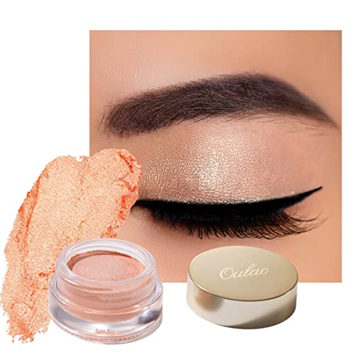 Oulac Light Orange Cream Eyeshadow For Women With Moisturizing Smooth Formula. Multi-Use For Highlighter, Highly Pigmented Shimmer Glitter Eye Makeup. Waterproof Large Capacity 0.42 Oz.(07) #TOP10