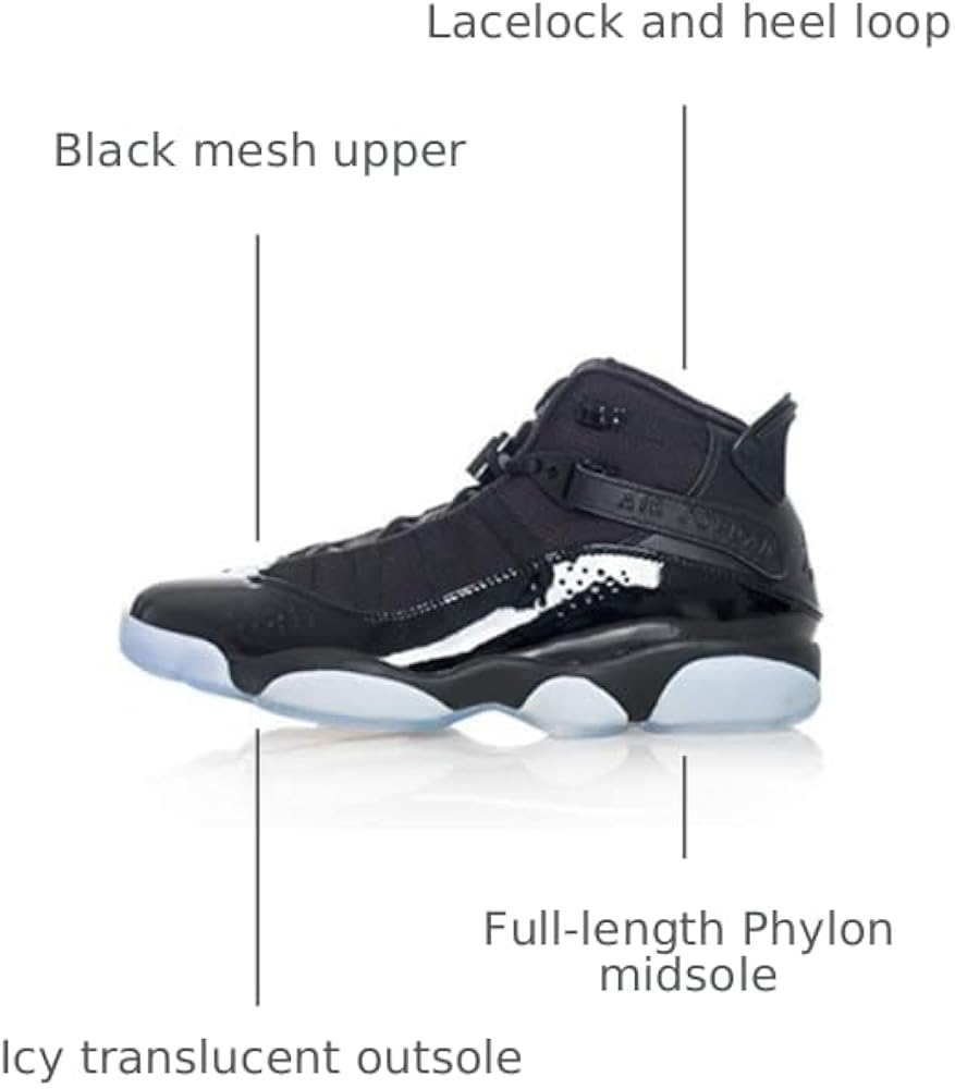 Amazon.com | Air Jordan 6 Rings Black/Black-White | Fashion Sneakers