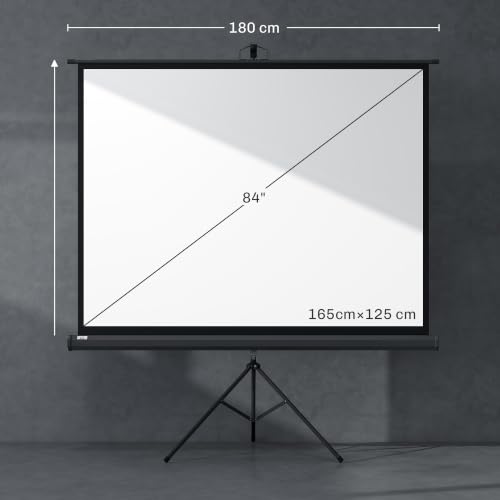 Écran de projection HOMCOM écran 4K HD 4:3 support trépied hauteur réglable 131x92x203cm et - vue 8