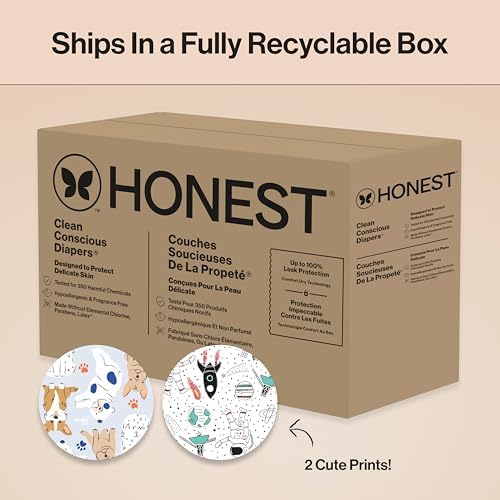 The Honest Company Clean Conscious Diapers | Plant-Based, Sustainable | Orange You Cute + Feeling Nauti | Super Club Box, Size 3 (16-28 lbs), 120 Count — view 8