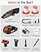 Viewmax 2-in-1 Car Vacuum and Tire Inflator - 20V Cordless Handheld Vacuum Cleaner & 150PSI Air Pump with Pressure Gauge, 18000Pa Suction, Portable Air Compressor for Tires Pump and Car Cleaning