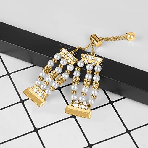 Wrist Bands Compatible With Fitbit Versa 4/Fitbit Sense 2 For Women Men, Stainless Steel Metal Chain Bangle Replacement Bracelet Strap Wristbands For Fitbit Sense 2 & Versa 4 Smartwatch (Gold) #TOP1