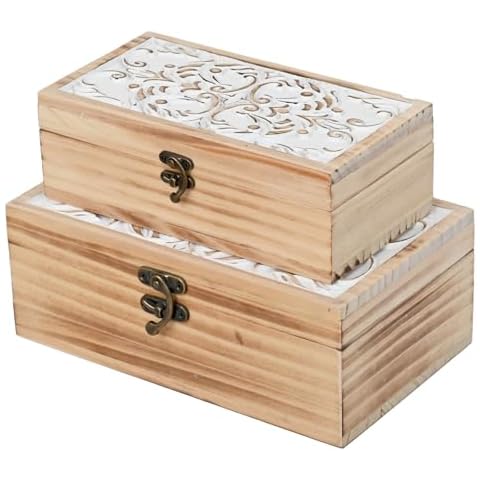 DECOR4SEASON Rustic Wooden Box Set Cover