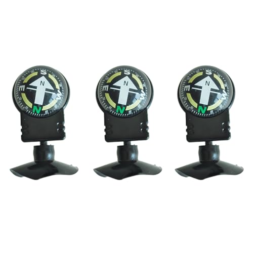 Deechate 3X Brujula Brujula Negro Plastico con Ventosa para Coche