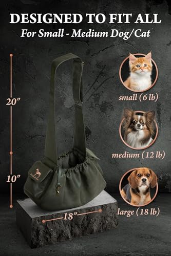 18" NOAH & PAW Faux Leather Dog & Cat Sling Carrier for Pets 5-18 Lbs (Various Colors) - image 4