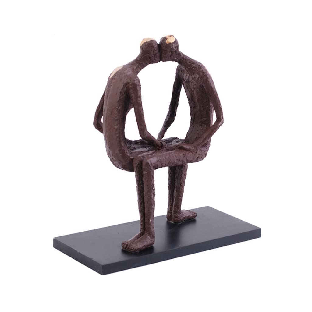 GHKryD statue, Resin Kissing Hugging Lovers Couple Collectible Figurines Living Room Table, for Her(Style2)