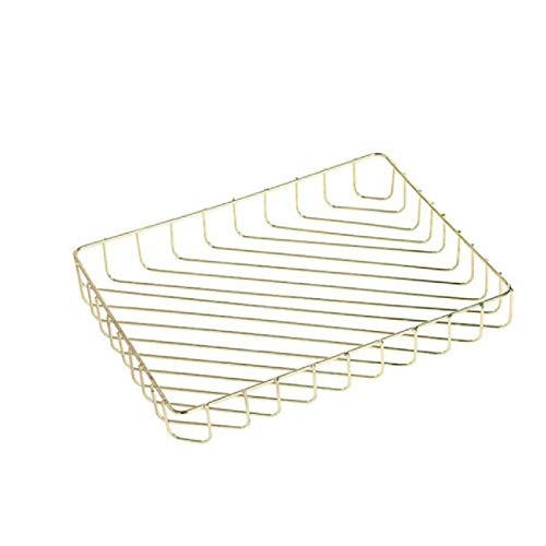 Coussin de Chaise Panier de Rangement cosmétiques Organisateur Pain Fil Rose Or Métal Fruit Basket Collection Paniers Salle de Bain Etagère Panier de Rangement Vase (Color : Gold)