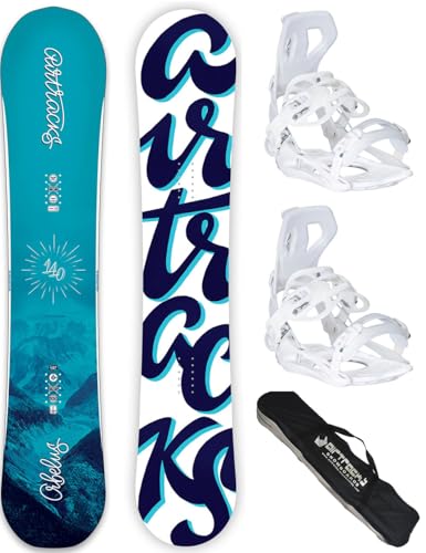 AIRTRACKS Snowboard Set - Planche ORBELUS Lady 150 - Fixations Master W S - SB Bag