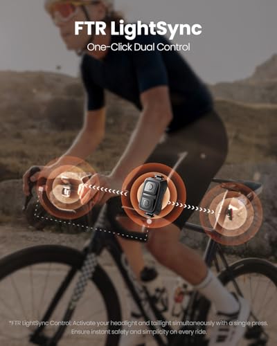 Image of Magicshine HORI1300S Bike Headlight, Compatible with Garmin /Wahoo, 1300 Lumens High & Low Beam Front Light, USB-C Rechargeable, IPX6 Waterproof for Night Riding and Urban Cycling