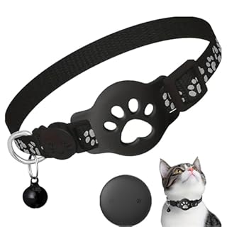 Collare Gps gatto per Gatti Senza SIM Senza Abbonamento, Localizzatore GPS per Gatto Funziona con goo- gle Find My (solo Android) IP67, Batteria 360+ Giorni (Nero)