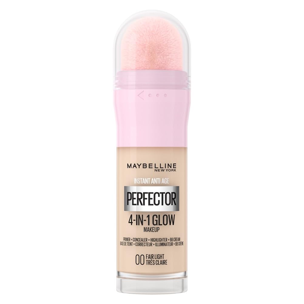 New York Instant Anti Age Rewind Perfector, 4-In-1 Glow Primer, Concealer, Highlighter, Self-Adjusting Shades, Evens Skin Tone with a Glow Finish, Shade: 00 Fair Light