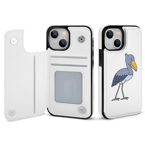 適用 iPhone15用ケース 手帳型 ハシビロコウ 鳥 スマホケース カード収納 スタンド機能 アイフォン15ケース 耐衝撃 PUレザー カバー 財布型 Case
