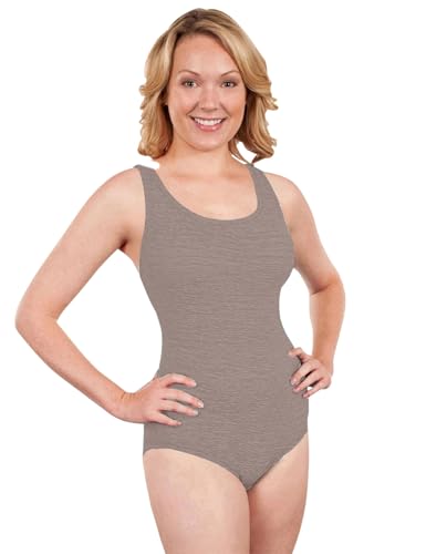 Krinkle Chlorine Resistant Textured Solid Cross Back One Piece - 12 Mineral