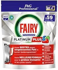 Fairy Professional Platinum Plus - Pastiglie per lavastoviglie, 59 lavaggi, ottima soluzione detergente per grasso bruciato e programmi brevi