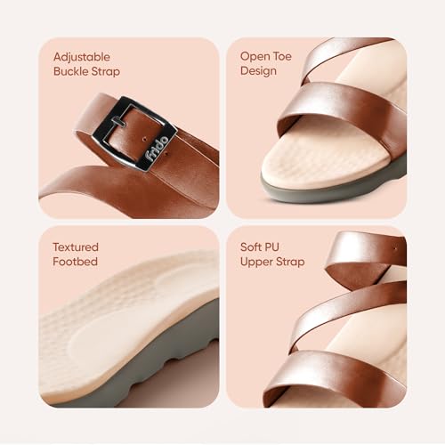 Image of Frido Cloud Comfort Orthopaedic Sandals for Women | Arch Support & Heel Cushion | Anti-Slip Sole, Adjustable Buckle | Lightweight Soft PU Footbed | Available in Open Toe & Toe Separator Style