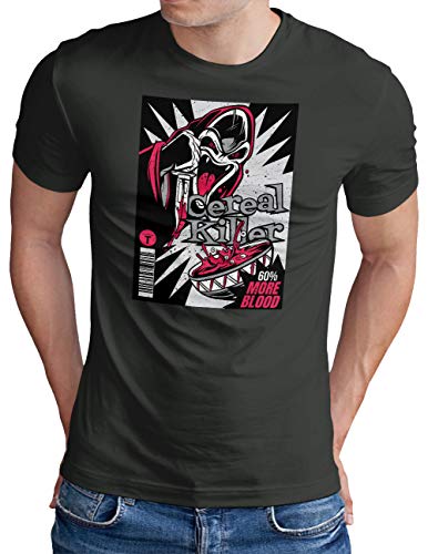 T-shirt OM3 Cereal Killer homme gris foncé idée cadeau fun