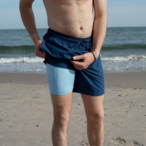 Mens Swim Trunks with Compression Liner Anti Chafing 7 inch Inseam Stretch Quick Dry Swim Shorts with Phone Pocket2