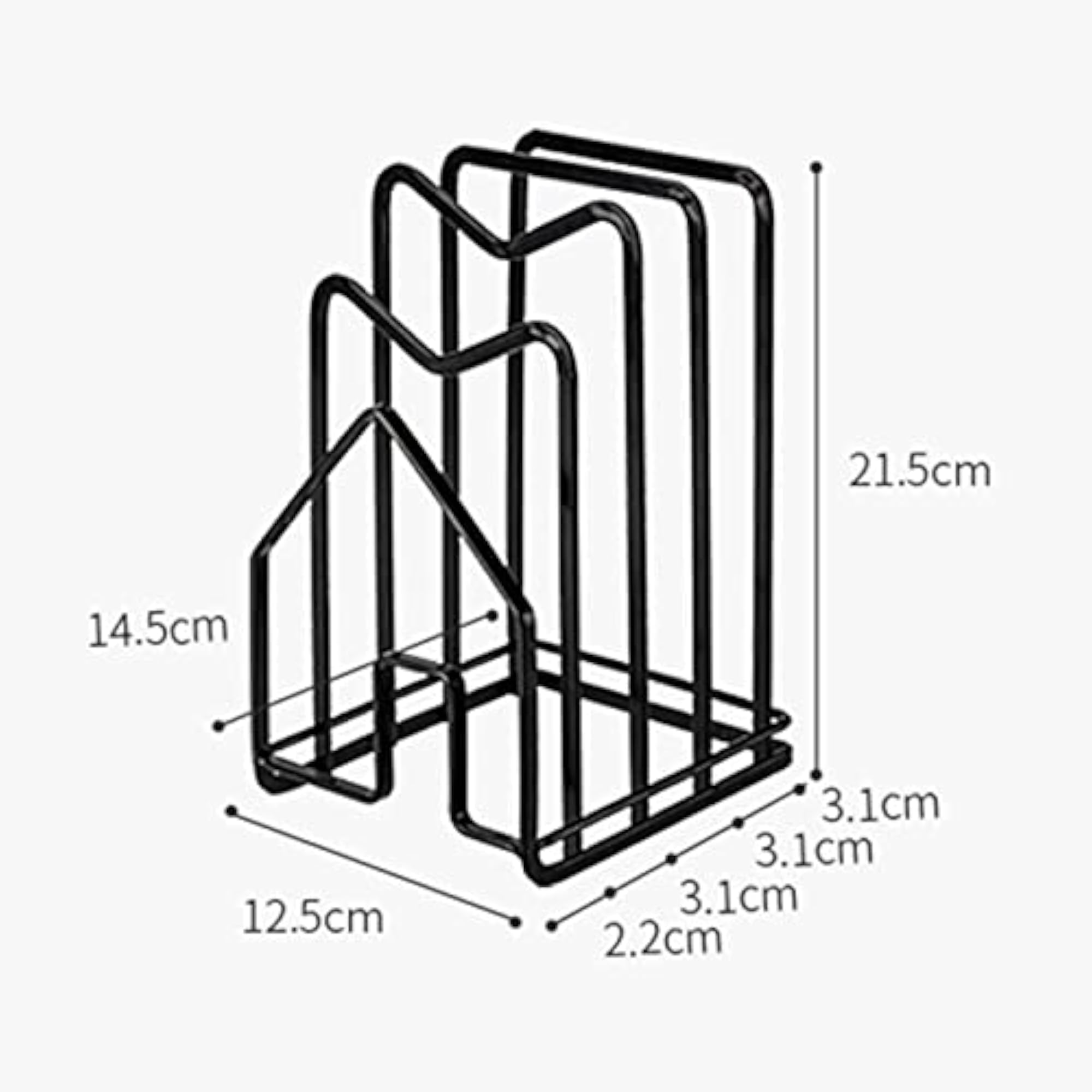 Metal Pot Lid Rack Cutting Board Shelf Holder, Black