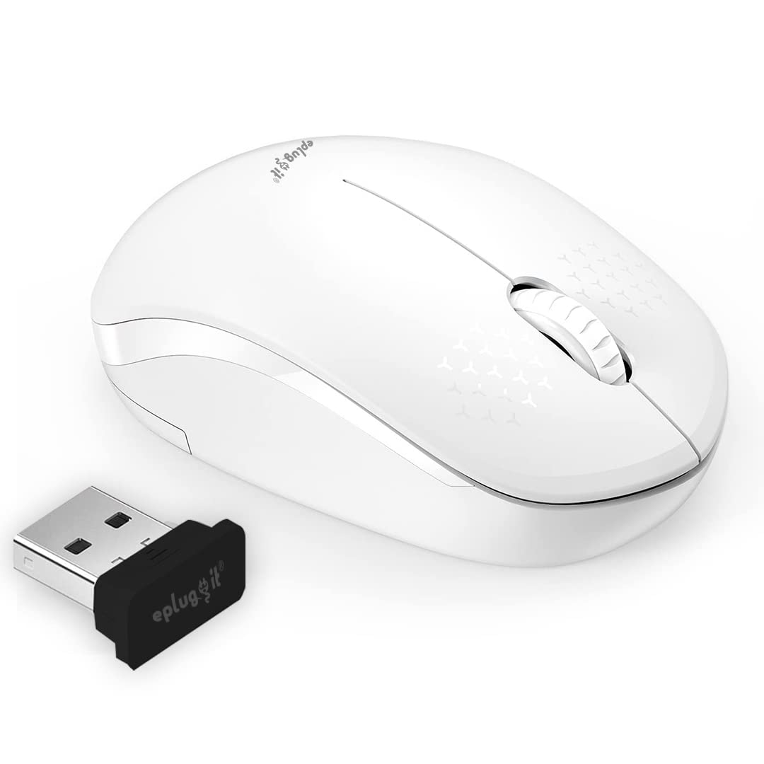 eplug it EPLUGIT Wireless Mouse WM111, 2.4Ghz Technology Mice with USB Nano Receiver Portable Computer Mouse for PC, Laptop & Tablet | (Pure White) (B07F8TTB8T) Amazon Price History, Amazon Price Tracker