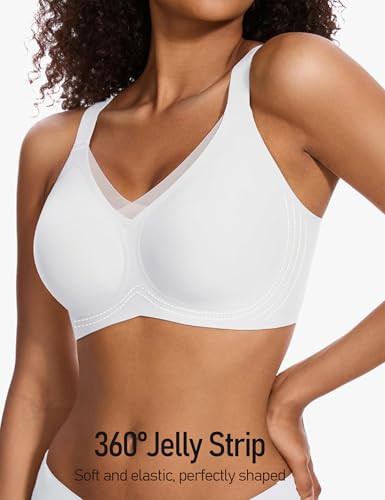 Image of GXOULRRA V Lace Wireless Jelly Bra Seamless Push Up Bras for Women No Underwire Full Coverage Comfortable Sleep Bralette