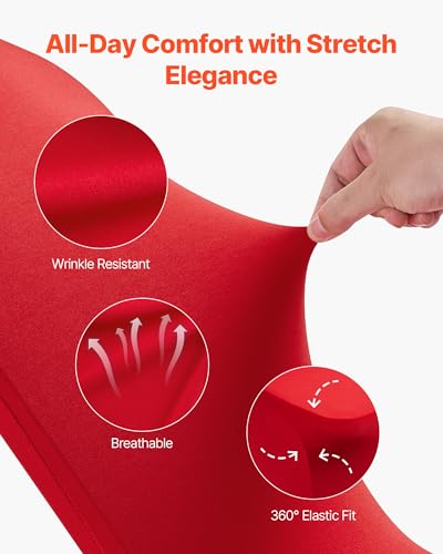 Image of VEVOR Chair Covers, Polyester Spandex Chair Cover, Stretch Slipcovers for Wedding Party Dining Banquet Flat-Front Chair Covers (Red-a, 50PCS)