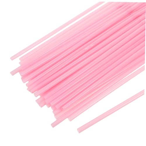 Pitillos plásticos flexibles rosa descartables 200 piezas miniatura 3