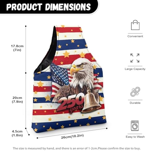 Image of ZUXONGSY America250 Yarn Tote Bags for Crocheting Lightweight 250th Patriotic Eagle Yarn Storage Organizer Knitting Project Bag for on The Go Travel July 4th 2026