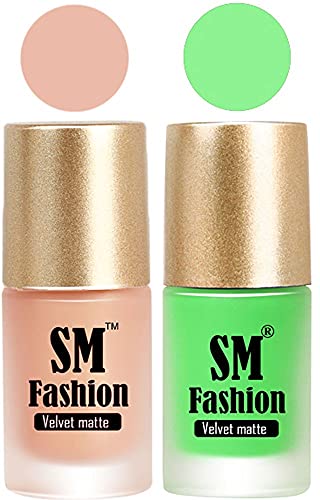 Image of Nail Polishes, Peach-Lime Velvet Matte Nail Paint Combo Set of 2 Pcs 7ml each