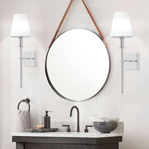 Tislyco SILVER WALL LAMPS FOR BEDROOMS SET OF 2 Chrome Wall Sconces, Silver Wall Sconces Set Of 2 thumb #3