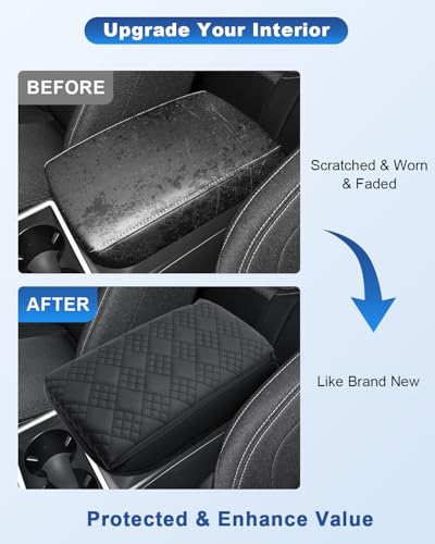 Image of CDEFG for 2025 2026 Outlander Sport Center Console Cover for 2021-2025 2026 Outlander Sport Accessories Armrest Cover Middle Console Protector Arm Rest Pad Leather