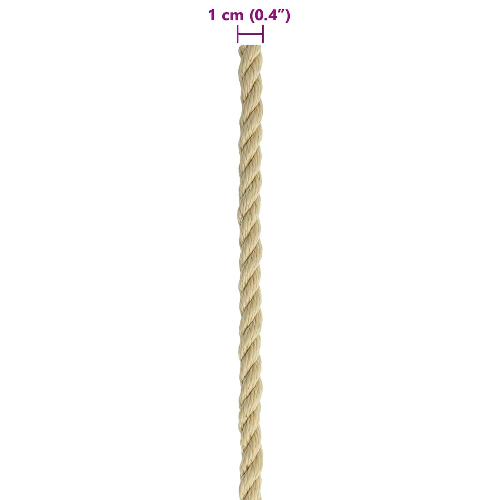 Cuerda de polipropileno de 10 mm, 250 m, color natural, versátil, para barco, camping, jardín, taller, resistente a la intemperie, resistente a los rayos UV, flexible