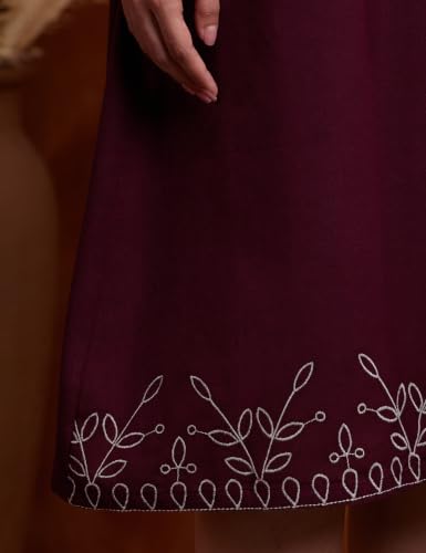 Image of Amazon Brand - Myx Women's Cotton Embroidered Shirt Dress | Below The Knee (Available in Plus Sizes)