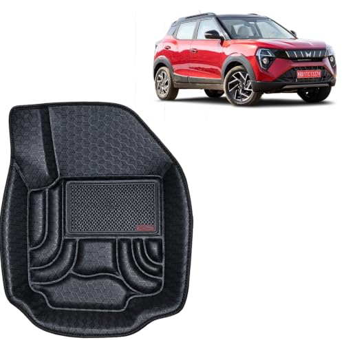 Image of OTO2EYE Car Floor Mat 4.5D Compatible for Mahindra XUV 3XO (Automatic Transmission) (2024 Onwards) 100% Waterproof Tray Shape, Set of 3 Pieces, Top Notch PVC 4.5D Foot Mats, Washable, 1 Year Warranty