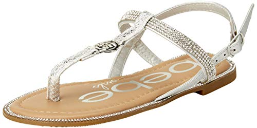 bebe Girls' Sandals – Rhinestone Studded Snake Sandals with Medallion (Little Kid/Big Kid)