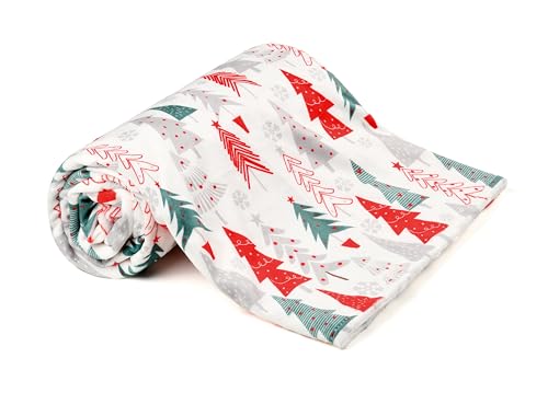 Image of Baby Mink Blanket Red Tree Christmas