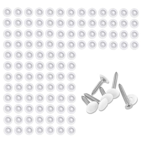 EUYKQNOI 100 Pezzi copriviti bianche coprivite bianco tappi Coprivite Tappi di Bianche Rotondi a Forma di Croce,Tappi a Scatto per Viti,Ideali per il Montaggio a Parete e come Decorazione per Cucina
