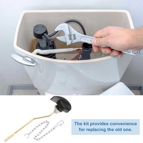 Poignée de chasse d'eau bronze foncé uxcell avec chaîne en acier durable