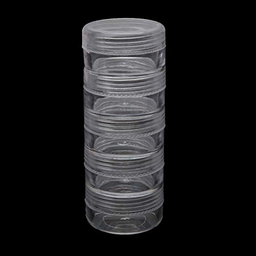 Rangement perles transparent anti-perte grâce aux 5 récipients cylindriques empilables - 2