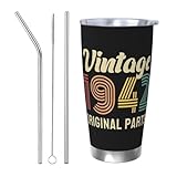 Vintage 1942 Original Parts 20oz Tumbler (With 2 Straw) Insulated Water Bottle Stainless Steel Vacuum Cup Reusable Travel Mug