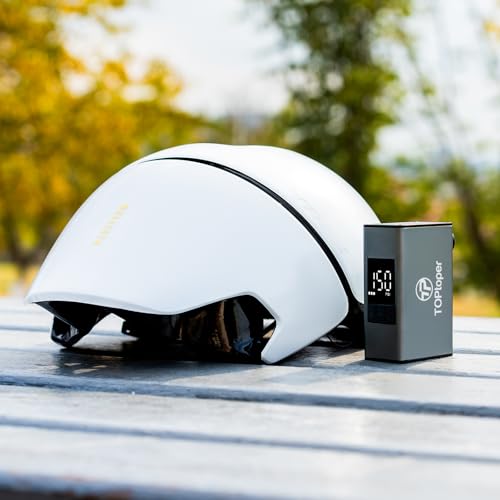 TOPtoper Mini bomba elétrica para bicicleta com medidor de pressão - Bomba de pneu de bicicleta port