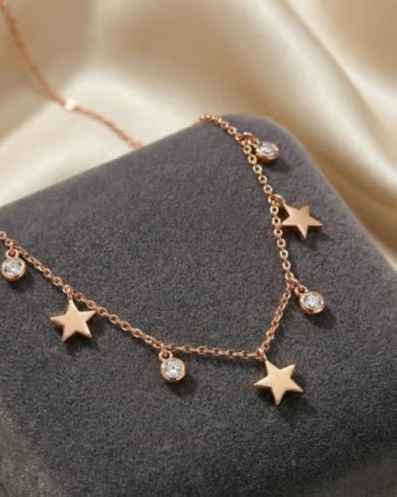 Women's Celestial Stardust Station Necklace, Elegant Gift