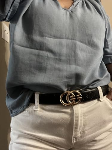 Mens Belt Leather Ratchet Belt For Men Dress and Casual Pants 1 3/8" with Adjustable Buckle, Trim to Fit(Suitable for size 28"-38" waist)3