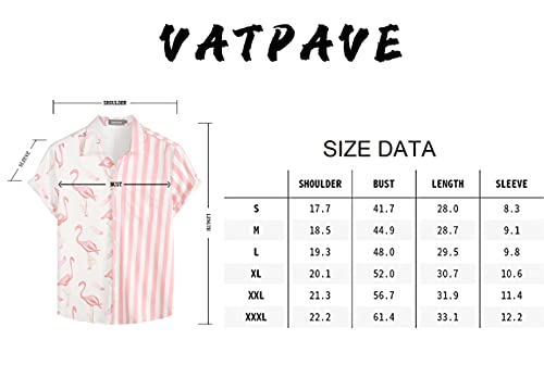 VATPAVE-Mens-Hawaiian-Flamingo-Shirts-Casual-Tropical-Short-Sleeve-Button-Down-Shirt-Summer-Beach-Shirts - DumpADate.com