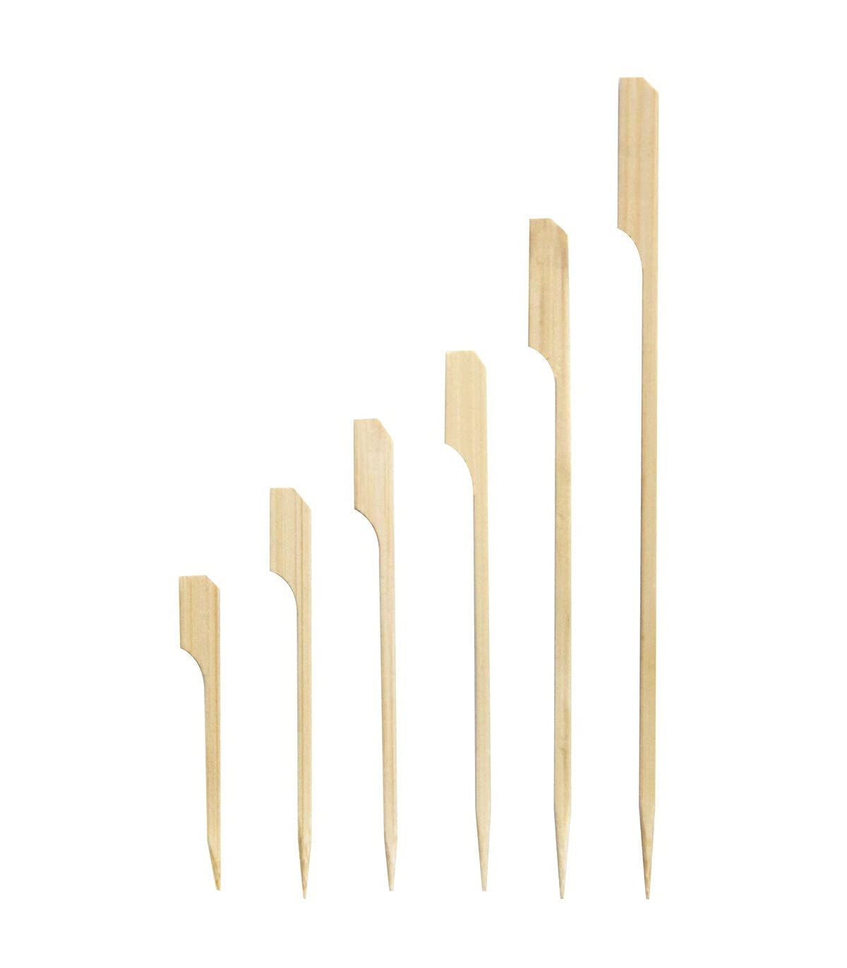 PacknWood Bamboo Paddle Pick | Compostable Bamboo Paddle Skewer | Biodegradable Bamboo Paddle Cocktail Fruit Sandwich Food Picks Skewers for Catered Events - (L: 4.1” W: 0.34in”) 2000Pcs