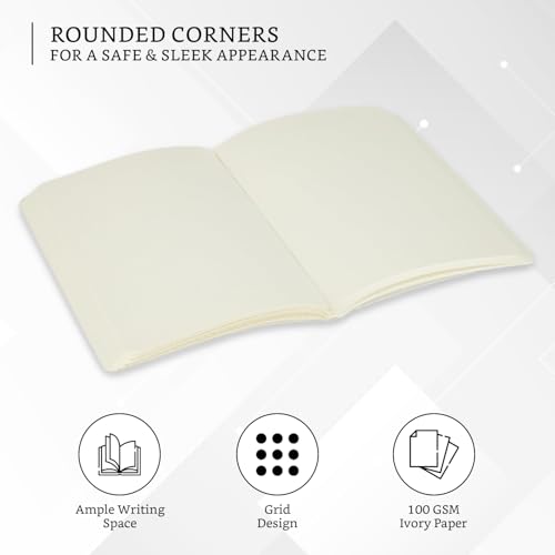 Image of Amazon Brand - Solimo A5 Dot Grid Journal | 100 GSM | Flat Lay Binding | Rounded Corners | Suitable for Sketching or Doodling, To-do lists & more (160 Pages)